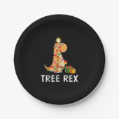Tree Rex Pun Kerstmis Dinosaurus Papieren Bordje (Voorkant)