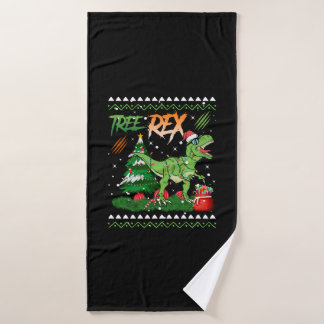 Tree-Rex Santa Saurus Kerstboom Kinder Jongens Gir Badhanddoek