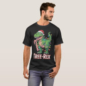 Tree-Rex – T-Rex mit Zuckerstange & Lichtern T-shirt (Voorkant volledig)