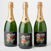 Tree Rex T-rex Santa Dinosaurus Kerstmis Volwassen Sparkling Wijnetiket (Flessen)