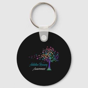 Tree Ribbon Addiction Recovery Awareness Comfort C Sleutelhanger