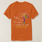 Tree Ribbon I Support My Hero Childhood Cancer Awa T-shirt (Design voorkant)