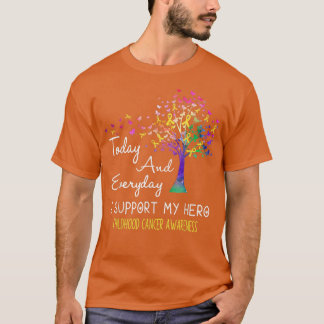 Tree Ribbon I Support My Hero Childhood Cancer Awa T-shirt