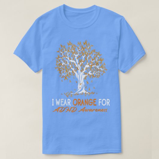 Tree Ribbon I Wear Orange ADHD Awareness  T-shirt (Design voorkant)