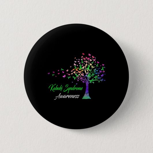 Tree Ribbon Kabuki Syndrome Awareness Ronde Button 5,7 Cm (Voorkant)