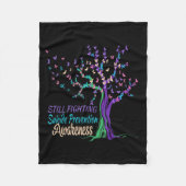 Tree Ribbon Still Fighting Suicide Prevention Awar Fleece Deken (Voorkant)