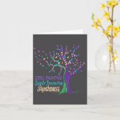 Tree Ribbon Still Fighting Suicide Prevention Awar Kaart (Gele Bloem)