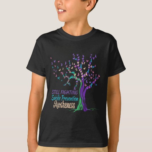 Tree Ribbon Still Fighting Suicide Prevention Awar T-shirt (Voorkant)