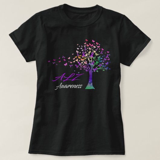 Tree Ribbons Alz Awareness Support Alz Warrior Gif T-shirt (Design voorkant)