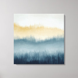 Tree Ridge Waterverf Canvas Kunst - Blauw