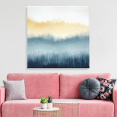 Tree Ridge Waterverf Canvas Kunst - Blauw (Insitu (Woonkamer))