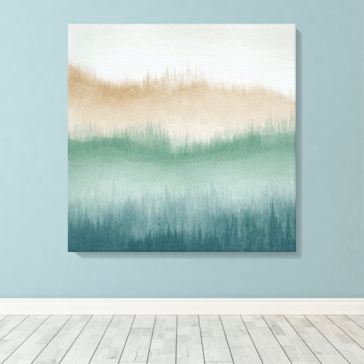 Tree Ridge Waterverf Canvas Kunst - Groen (Insitu (Houten vloer))