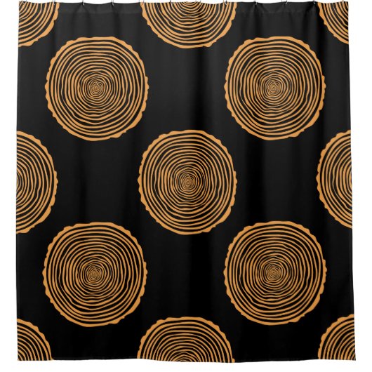 Tree Rings Seamless Pattern. Saw cut tree trunk ba Douchegordijn (Voorkant)