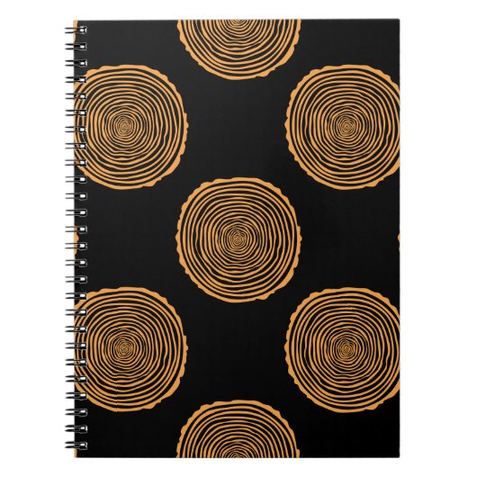 Tree Rings Seamless Pattern. Saw cut tree trunk ba Notitieboek (Voorkant)