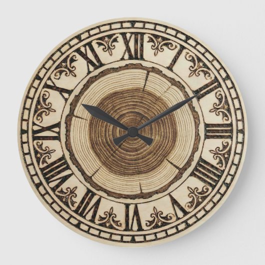 Tree Rings Wall Clock  Grote Klok (Voorkant)