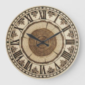 Tree Rings Wooden Wall Clock  Grote Klok (Voorkant)