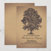 Tree Rustic  Engagement Party Kaart (Voorkant / Achterkant)