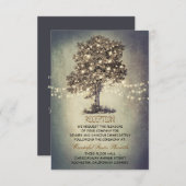 Tree Rustieke Bruiloft Receptie & Rij richtingen Informatiekaartje (Voorkant / Achterkant)