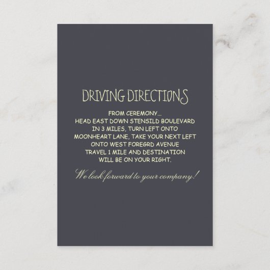 Tree Rustieke Bruiloft Receptie & Rij richtingen Informatiekaartje (Achterkant)