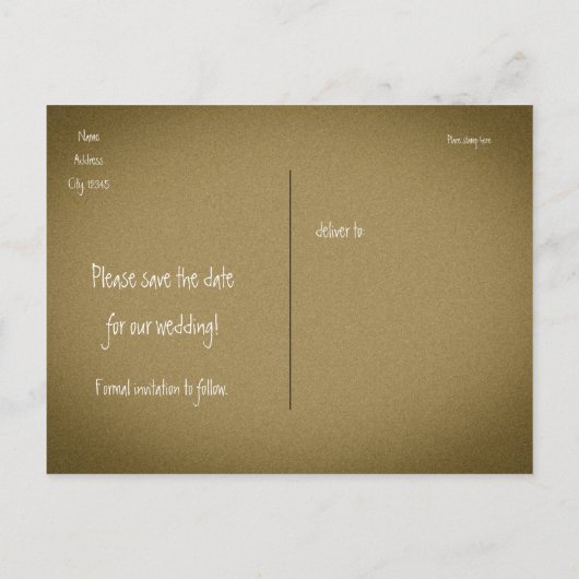  Tree rustieke bruiloft Save Date Briefkaart (Achterkant)