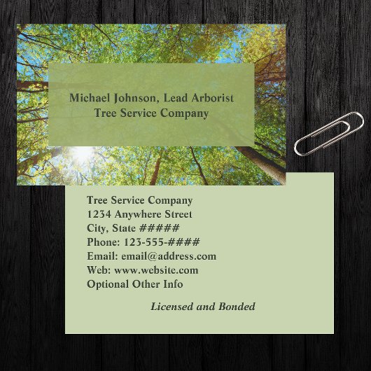 Tree Service Arborist Green Forest Trees Visitekaartje