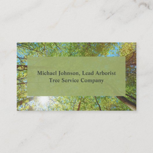 Tree Service Arborist Green Forest Trees Visitekaartje (Voorkant)