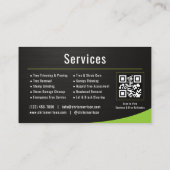 Tree Service Arborist QR Code Metallic Visitekaartje (Achterkant)