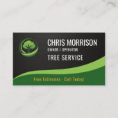 Tree Service Arborist QR Code Metallic Visitekaartje (Voorkant)