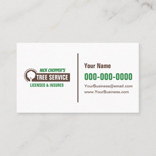 Tree Service Business Card Visitekaartje (Voorkant)