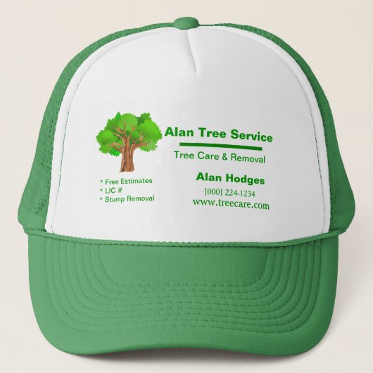 Tree Service Business Trucker Pet (Voorkant)