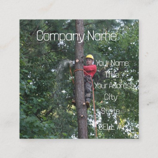 Tree Service Business Vierkante Visitekaartje (Voorkant)