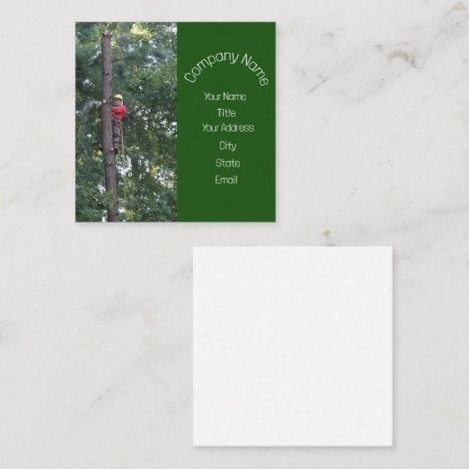 Tree Service Business Vierkante Visitekaartje (Voorkant / Achterkant)