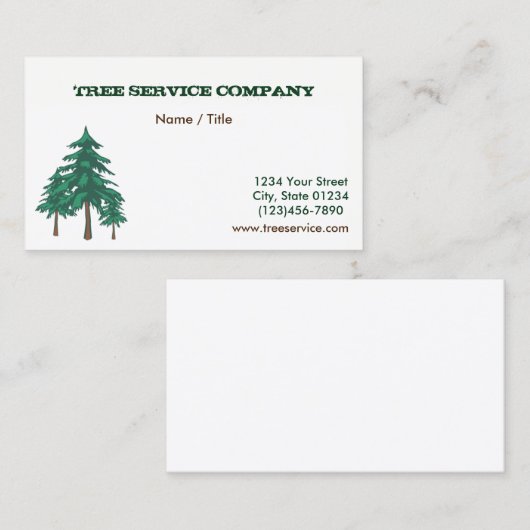 Tree Service Single Sided Visitekaartje (Voorkant / Achterkant)