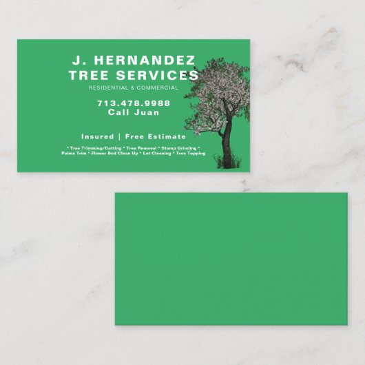 Tree-service Visitekaartje (Voorkant / Achterkant)