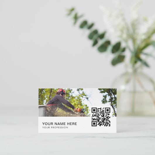 tree service visitekaartjes QR Code (Staand voorkant)