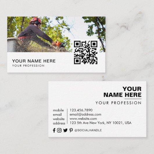 tree service visitekaartjes QR Code (Voorkant / Achterkant)