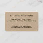 Tree Services Kraft Visitekaartje (Achterkant)