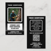 *~* Tree Services Lumber Jack Man QR Forest Visitekaartje (Voorkant / Achterkant)