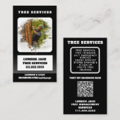 *~* Tree Services Lumber Jack Man QR Tree Trunk Visitekaartje (Voorkant / Achterkant)