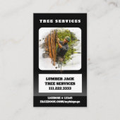 *~* Tree Services Lumber Jack Man QR Tree Trunk Visitekaartje (Voorkant)
