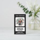 *~* Tree Services Lumber Jack Tree Man QR Visitekaartje (Staand voorkant)