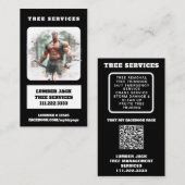 *~* Tree Services Lumber Jack Tree Man QR Visitekaartje (Voorkant / Achterkant)