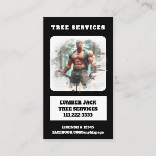 *~* Tree Services Lumber Jack Tree Man QR Visitekaartje