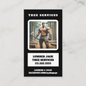 *~* Tree Services Muscular Lumber Jack Tree QR Visitekaartje (Voorkant)