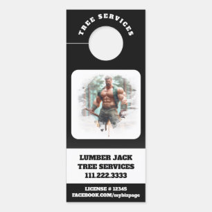 *~* Tree Services QR Lumber Jack Door Deurhanger