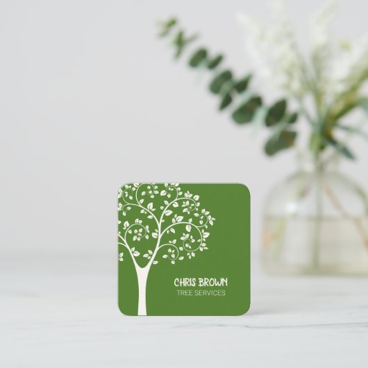 Tree Services Vierkante Visitekaartje (Staand voorkant)