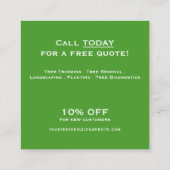 Tree Services Vierkante Visitekaartje (Achterkant)