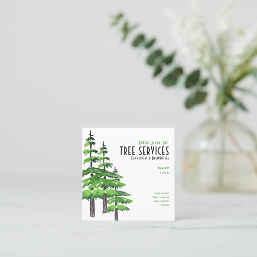 Tree Services Vierkante Visitekaartje (Staand voorkant)