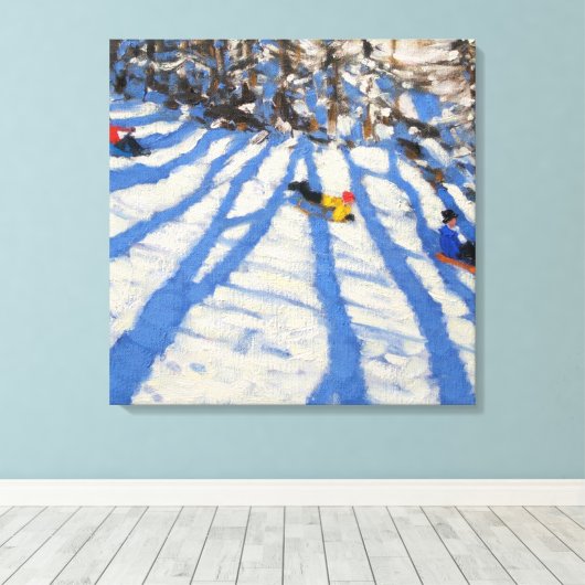 Tree shadows Morzine Canvas Afdruk (Insitu (Houten vloer))