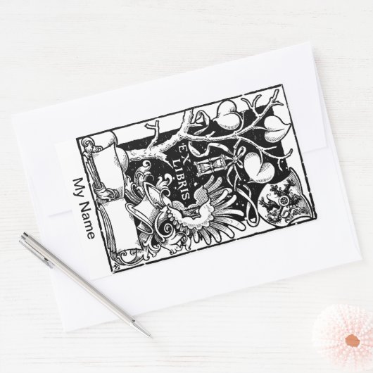 Tree Shield zandloper Rechthoekige Sticker (Envelop)